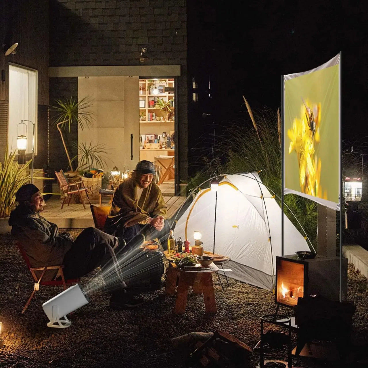 RUSMR New S40 ultra mini intelligent projector: 720P gaming projector, Android 11, WiFi, 8GB and classic Ps1 console support